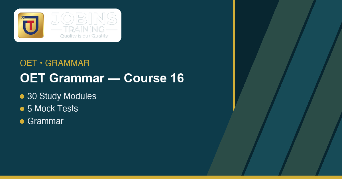 OET Writing Grammar: Find the Subject Before Choosing the Verb