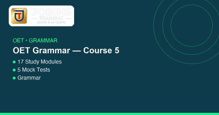 OET Grammar — Course 5 — Mixed-tense Ex.3–15 answer keys