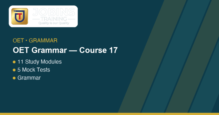 OET Grammar — Course 17 — Present Tenses in OET Writing