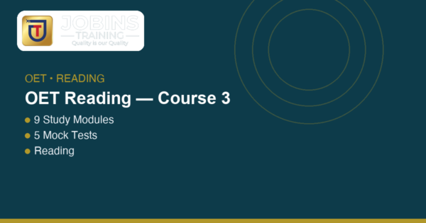 OET Reading — Course 3 — Paragraph-by-paragraph map