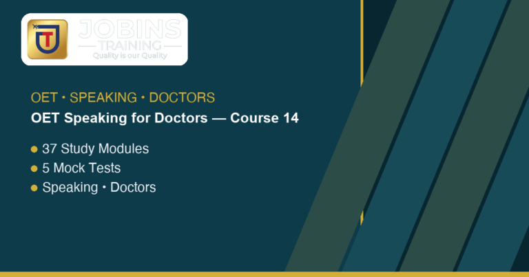 OET Speaking for Doctors — Course 14 — Frequent urination & thirst: Type 2 Diabetes