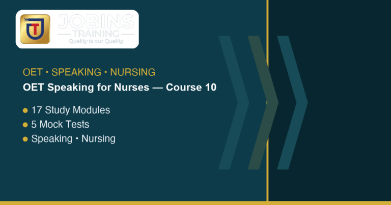OET Speaking for Nurses — Course 10 — Diabetes: new diagnosis, poor control & complications