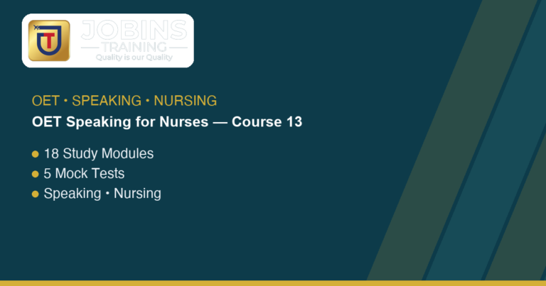 OET Speaking for Nurses — Course 13 — Asthma: Paediatric + Adult