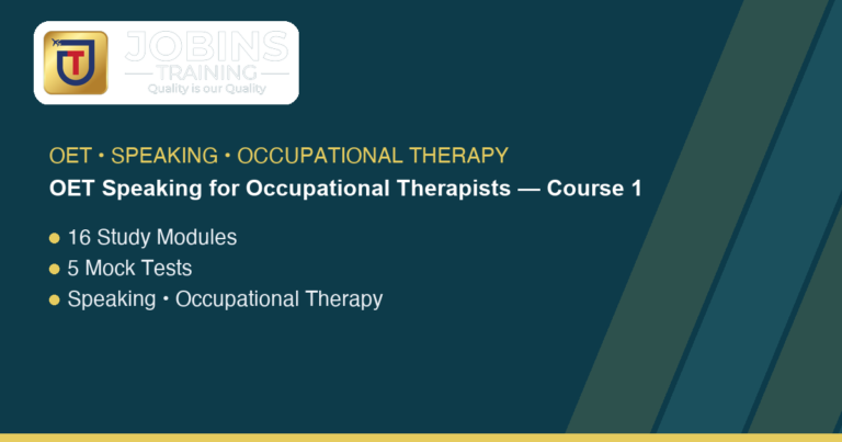 OET Speaking for Occupational Therapists — Course 1 — Neuro-rehabilitation: stroke, TBI, SCI, spinal surgery