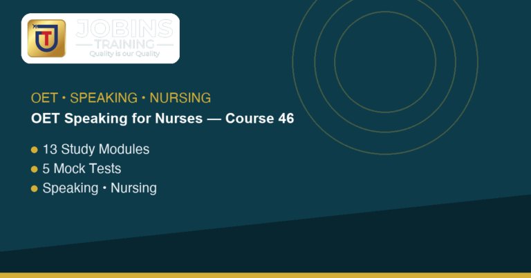 OET Speaking for Nurses — Course 46 — Time-critical: concussion + asthma attack