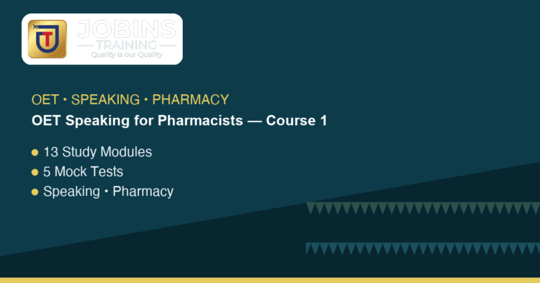 OET Speaking for Pharmacists — Course 1 — Renal, bone & metabolic