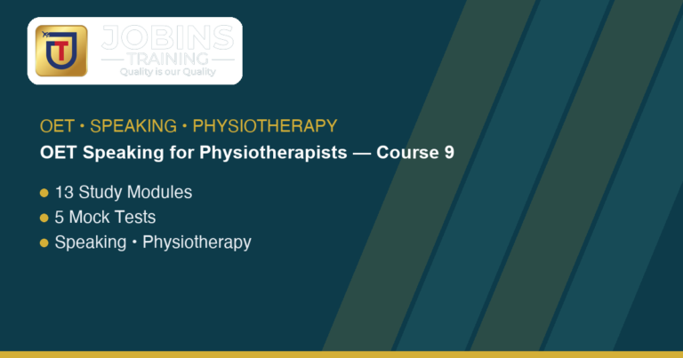 OET Speaking for Physiotherapists — Course 9 — Summarising, home programmes, and question invitations