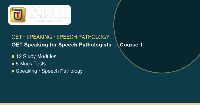 OET Speaking for Speech Pathologists — Course 1 — Adult neurogenic communication: stroke, TBI, aphasia