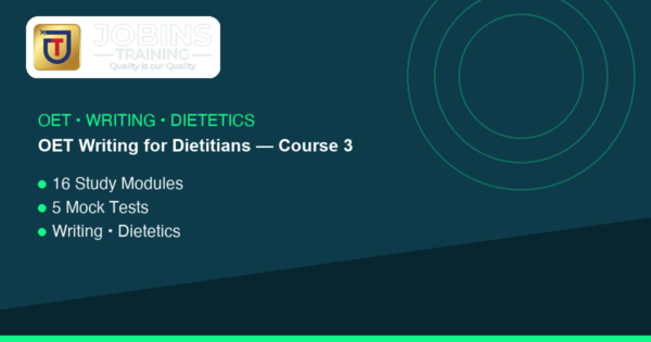 OET Writing for Dietitians — Course 3 — Diabetes, prediabetes and glycaemic control