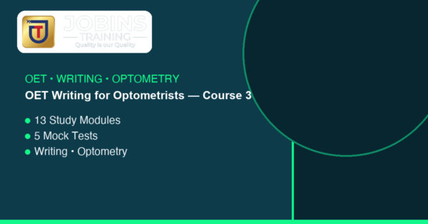 OET Writing for Optometrists — Course 3 — Specialist referral — the commonest