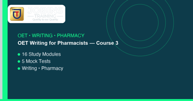 OET Writing for Pharmacists — Course 3 — Diabetes & insulin safety