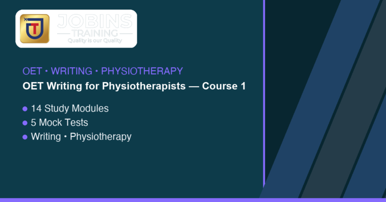 OET Writing for Physiotherapists — Course 1 — The Five Essential Tenses for OET Letters