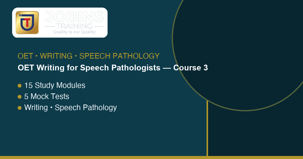 OET Speech Pathology Writing: Describe Progress Under the Same Conditions