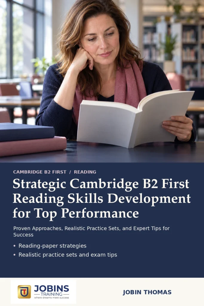 Strategic Cambridge B2 First Reading Skills Development for Top Performance by Jobin Thomas — front cover