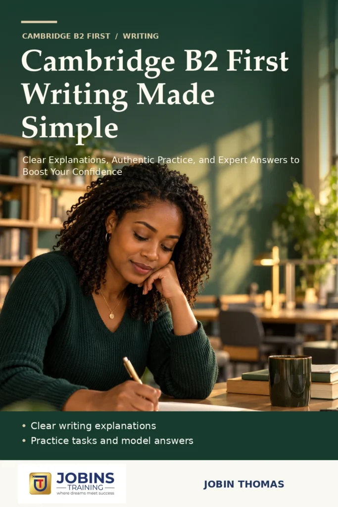 Cambridge B2 First Writing Made Simple by Jobin Thomas — front cover