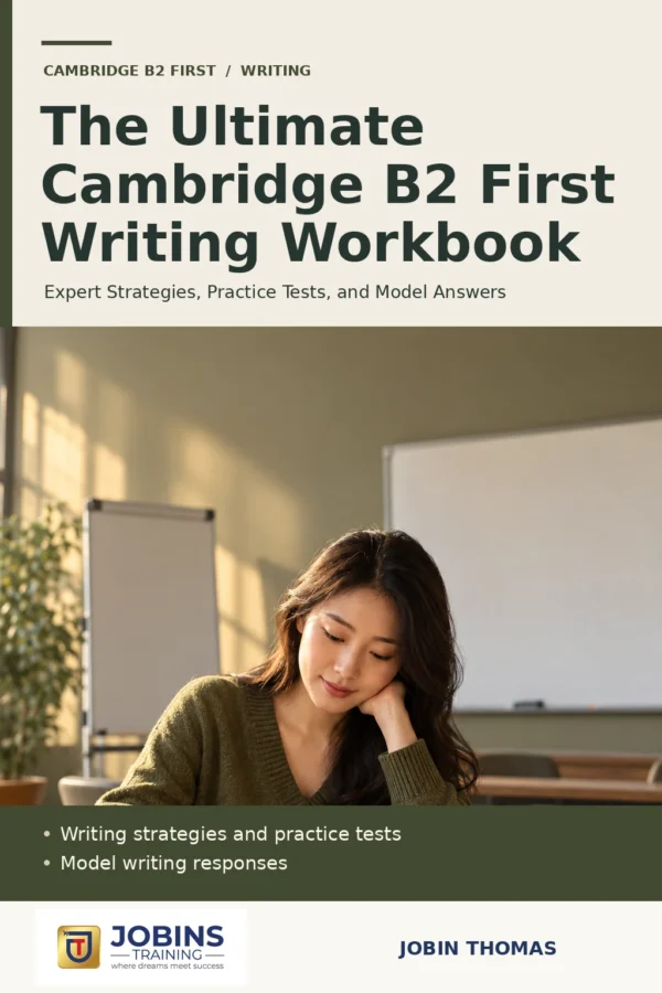 The Ultimate Cambridge B2 First Writing Workbook by Jobin Thomas — front cover