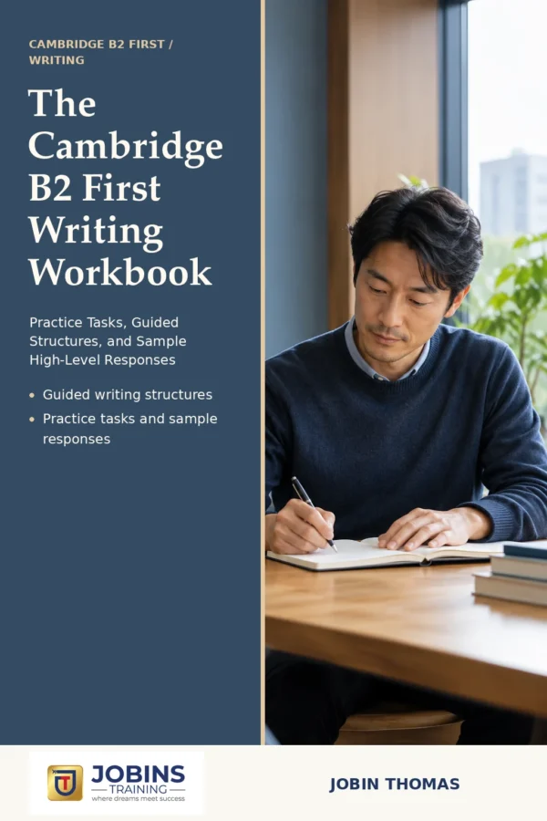 The Cambridge B2 First Writing Workbook by Jobin Thomas — front cover