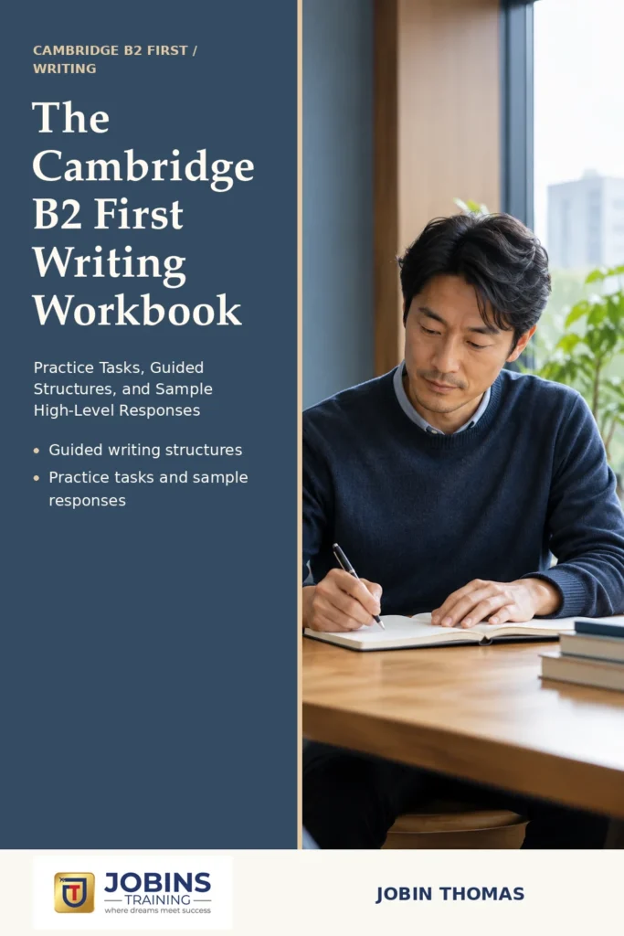 The Cambridge B2 First Writing Workbook by Jobin Thomas — front cover