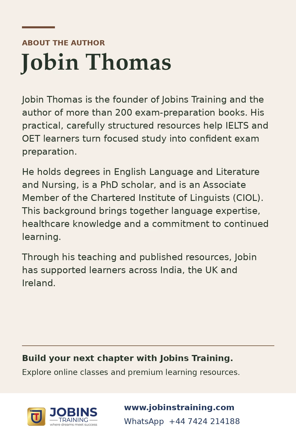 Speaking with Impact by Jobin Thomas — back cover