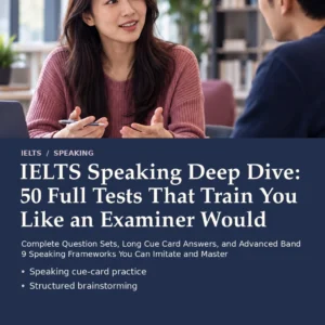 IELTS Speaking Deep Dive: 50 Full Tests That Train You Like an Examiner Would by Jobin Thomas — front cover