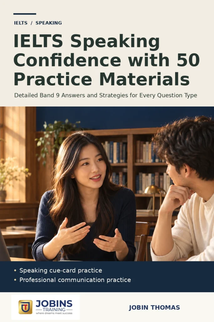 IELTS Speaking Confidence with 50 Practice Materials by Jobin Thomas — front cover