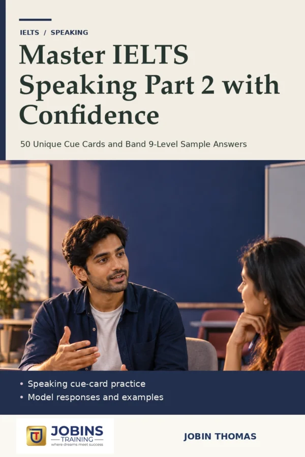 Master IELTS Speaking Part 2 with Confidence by Jobin Thomas — front cover
