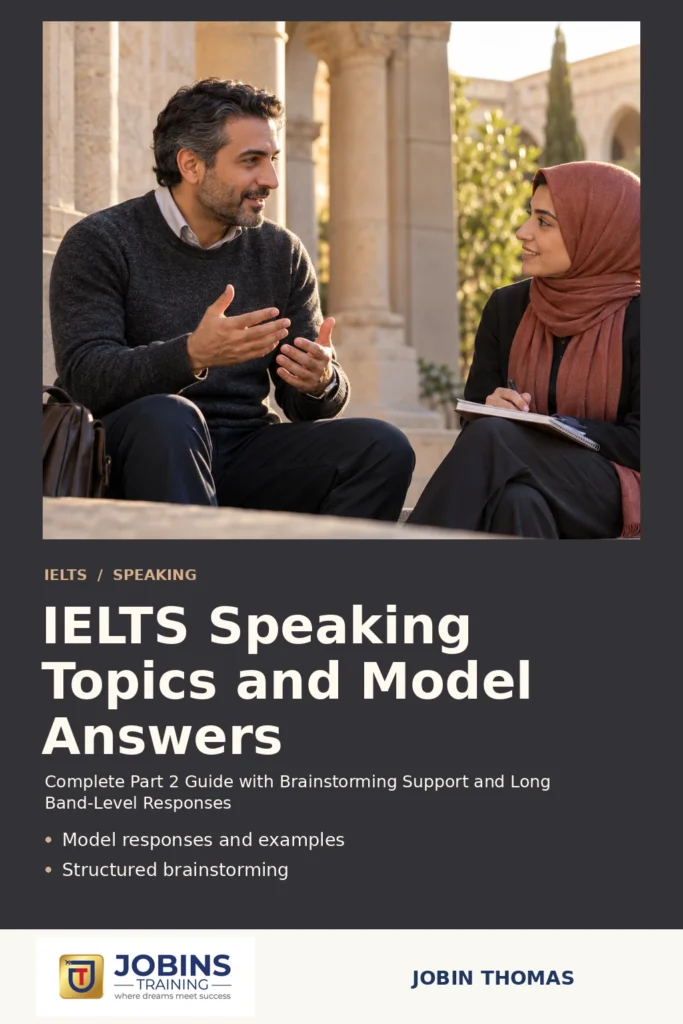 IELTS Speaking Topics and Model Answers by Jobin Thomas — front cover