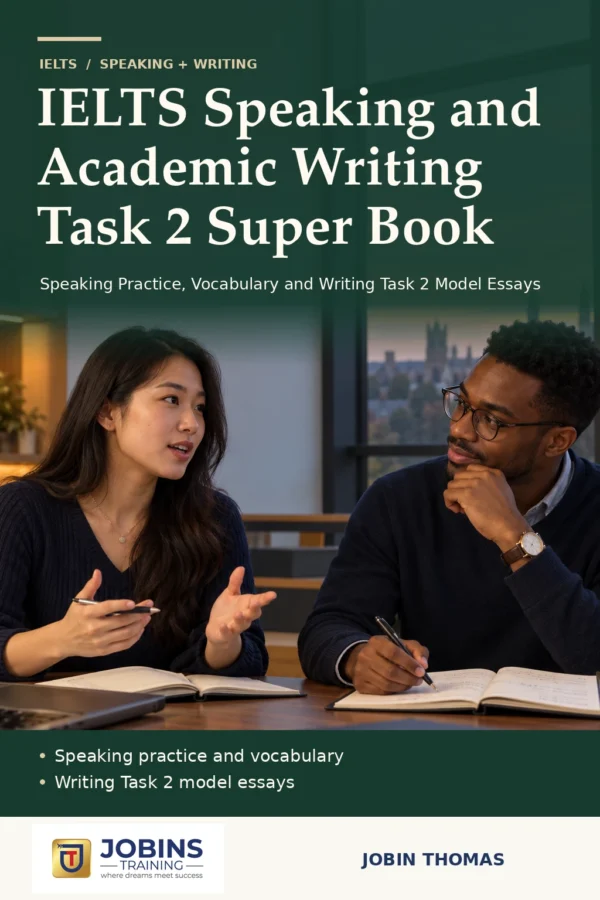 IELTS Speaking and Academic Writing Task 2 Super Book by Jobin Thomas — front cover