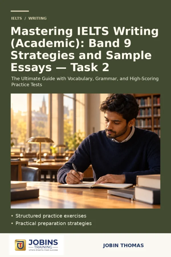 Mastering IELTS Writing (Academic): Band 9 Strategies and Sample Essays — Task 2 by Jobin Thomas — front cover