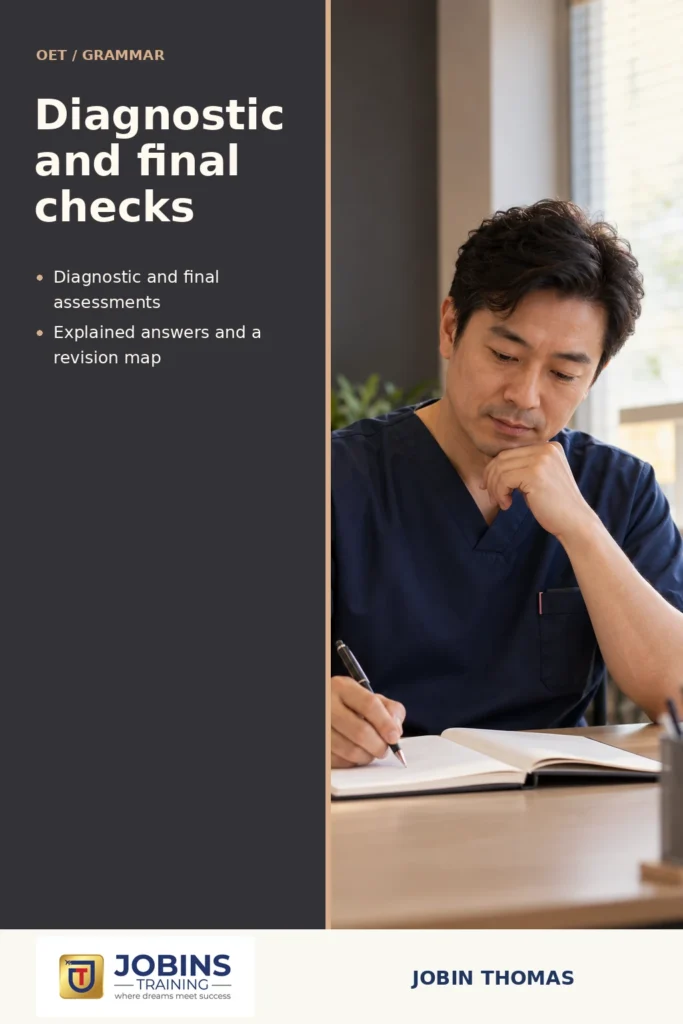 Diagnostic and final checks by Jobin Thomas — front cover