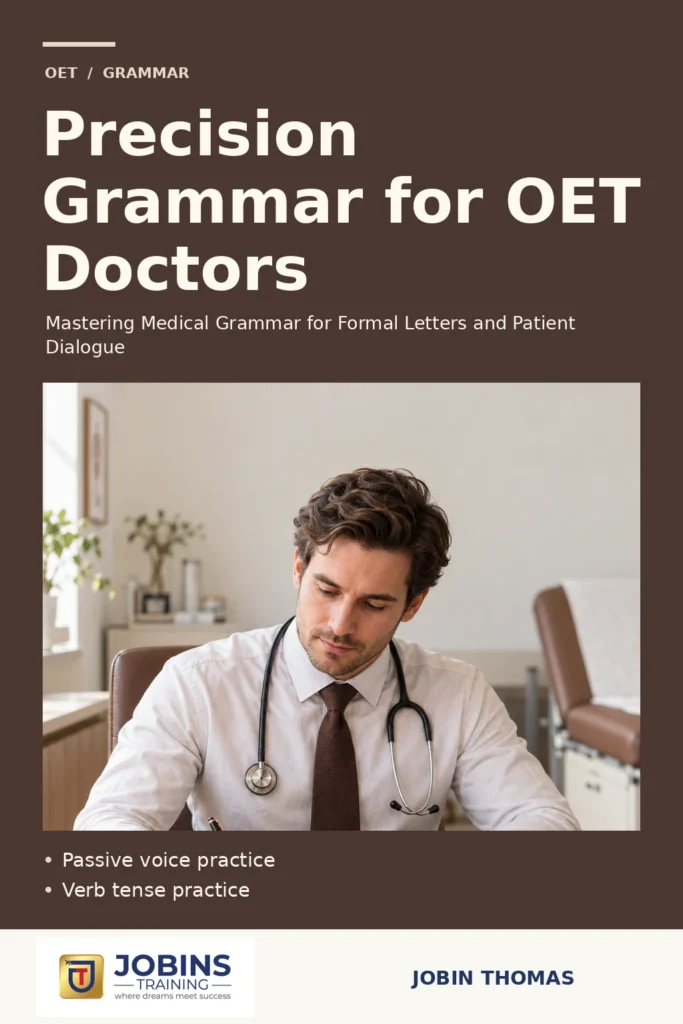 Precision Grammar for OET Doctors by Jobin Thomas — front cover