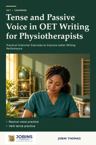 Tense and Passive Voice in OET Writing for Physiotherapists — book cover