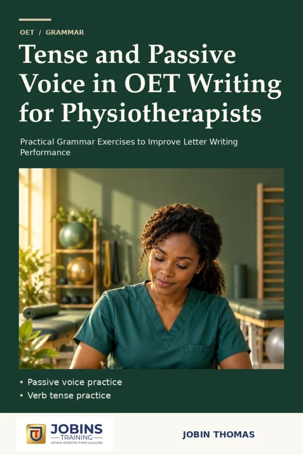 Tense and Passive Voice in OET Writing for Physiotherapists by Jobin Thomas — front cover