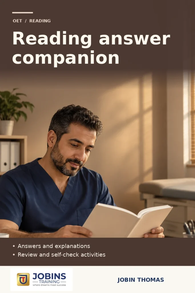 Reading answer companion by Jobin Thomas — front cover