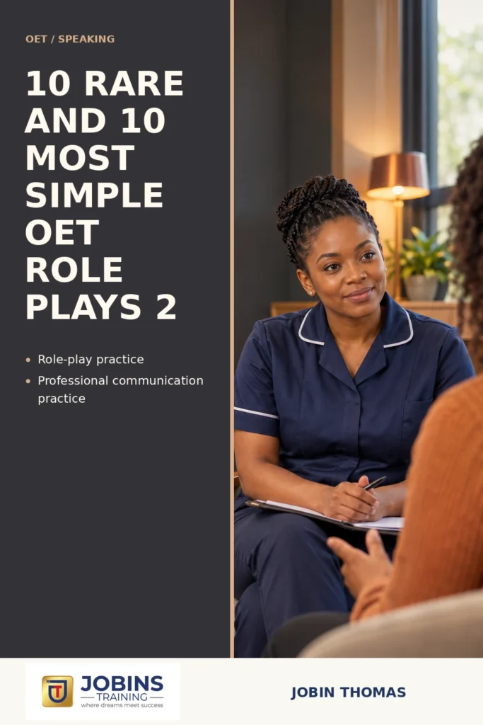 10 RARE AND 10 MOST SIMPLE OET ROLE PLAYS 2 by Jobin Thomas — front cover