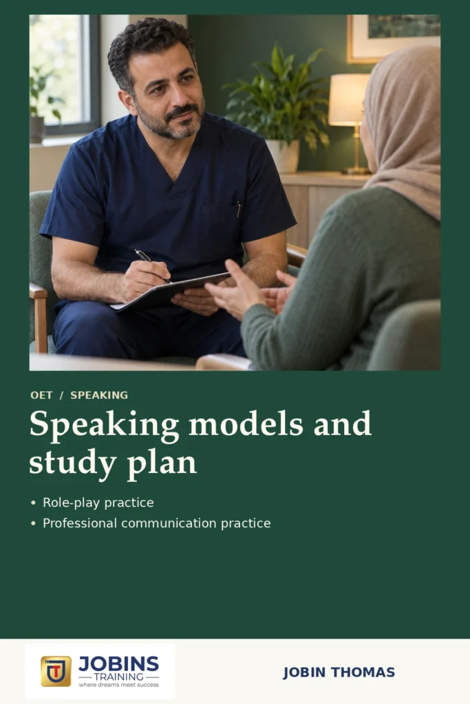 Speaking models and study plan by Jobin Thomas — front cover