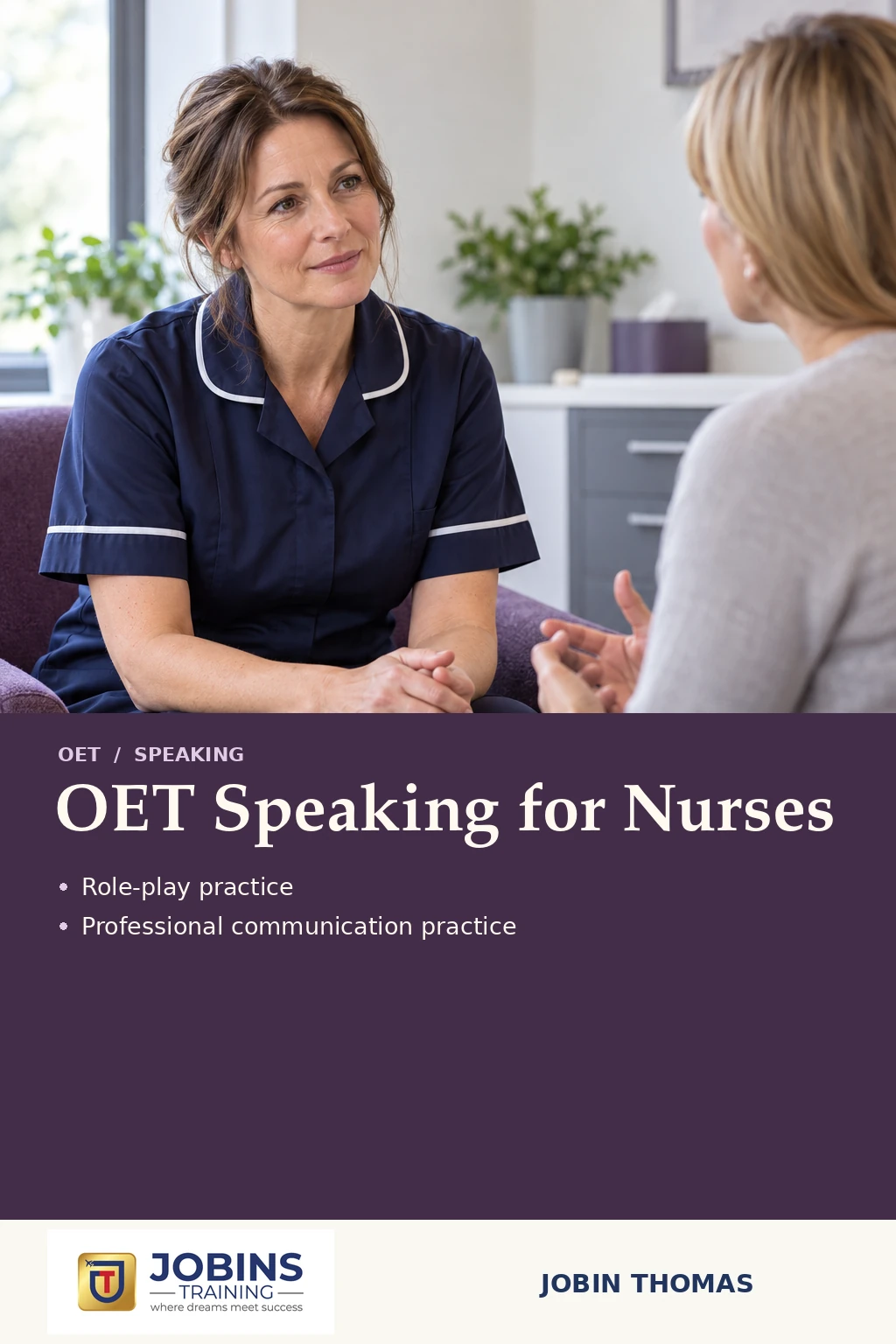 OET Speaking for Nurses by Jobin Thomas — front cover