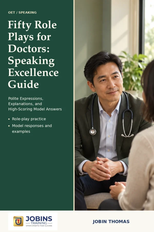 Fifty Role Plays for Doctors: Speaking Excellence Guide by Jobin Thomas — front cover