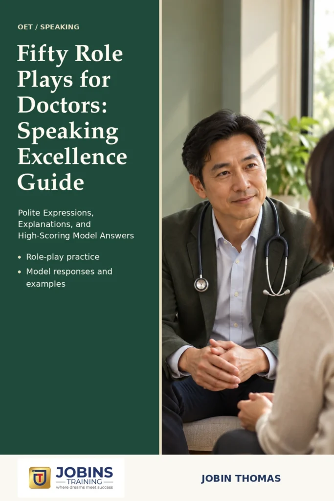 Fifty Role Plays for Doctors: Speaking Excellence Guide by Jobin Thomas — front cover