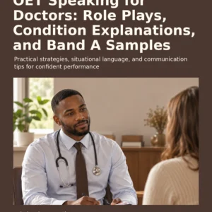 Your Complete Guide to OET Speaking for Doctors: Role Plays, Condition Explanations, and Band A Samples by Jobin Thomas — front cover