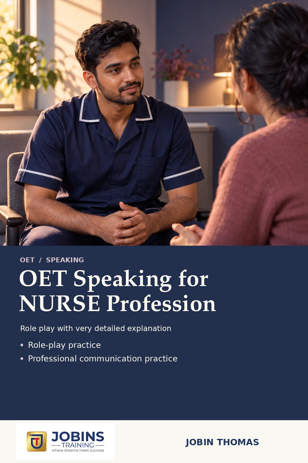 OET Speaking for NURSE Profession by Jobin Thomas — front cover
