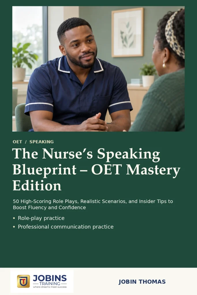 The Nurse’s Speaking Blueprint – OET Mastery Edition by Jobin Thomas — front cover