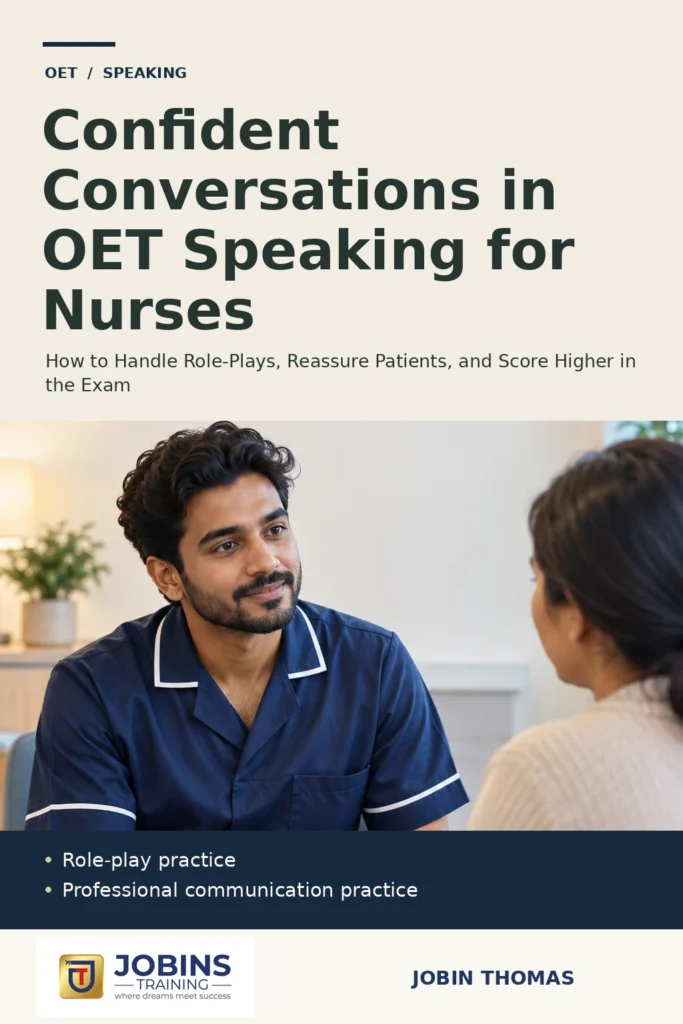Confident Conversations in OET Speaking for Nurses by Jobin Thomas — front cover