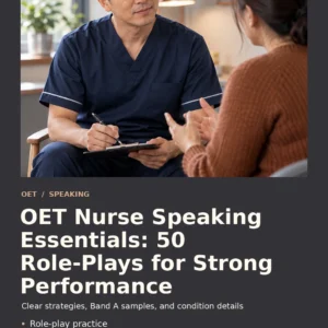OET Nurse Speaking Essentials: 50 Role-Plays for Strong Performance by Jobin Thomas — front cover