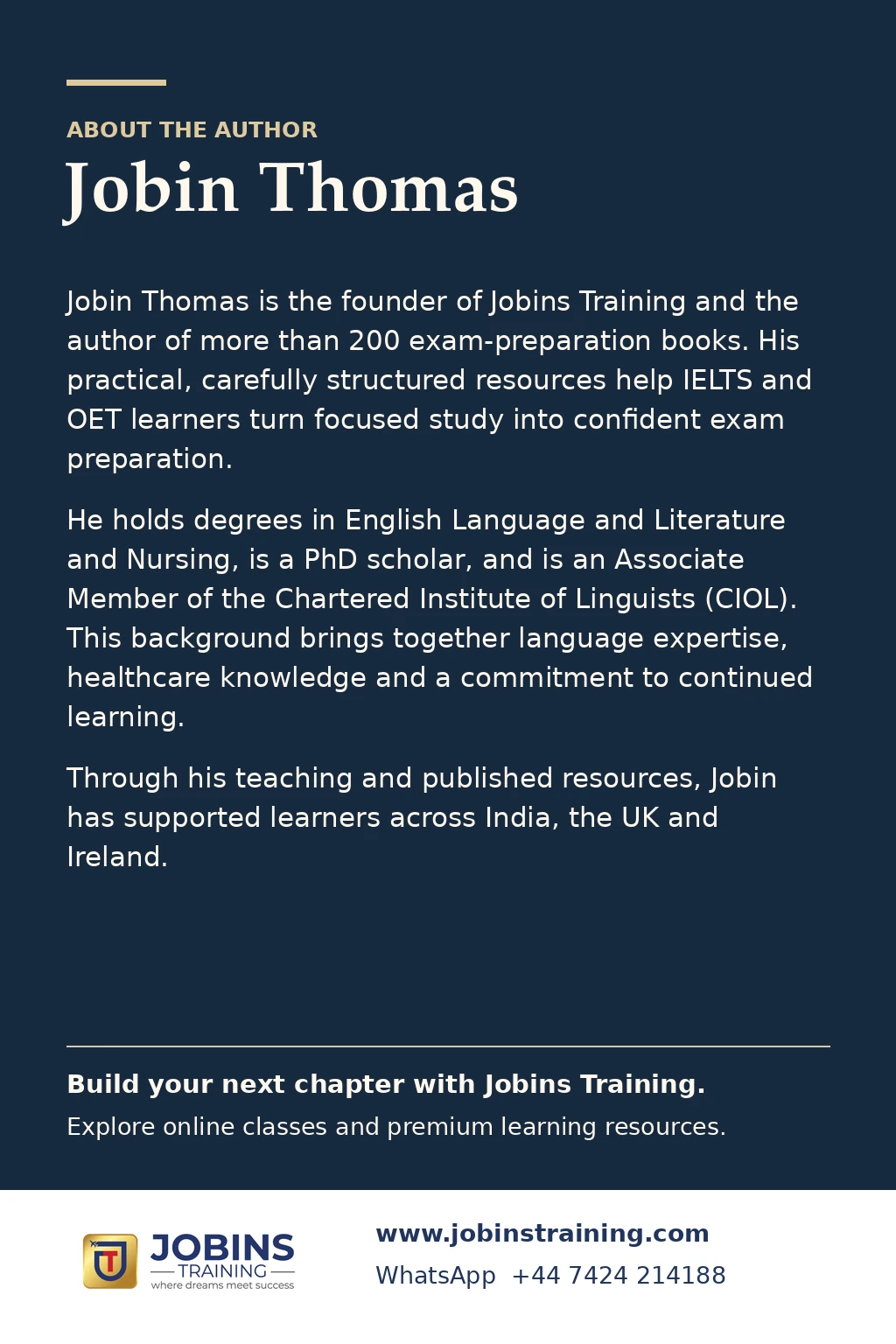 The Heart of Nursing Communication by Jobin Thomas — back cover