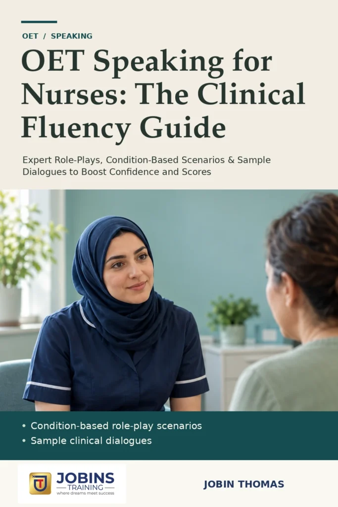 OET Speaking for Nurses: The Clinical Fluency Guide by Jobin Thomas — front cover