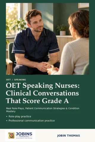 OET Speaking Nurses: Clinical Conversations That Score Grade A — book cover