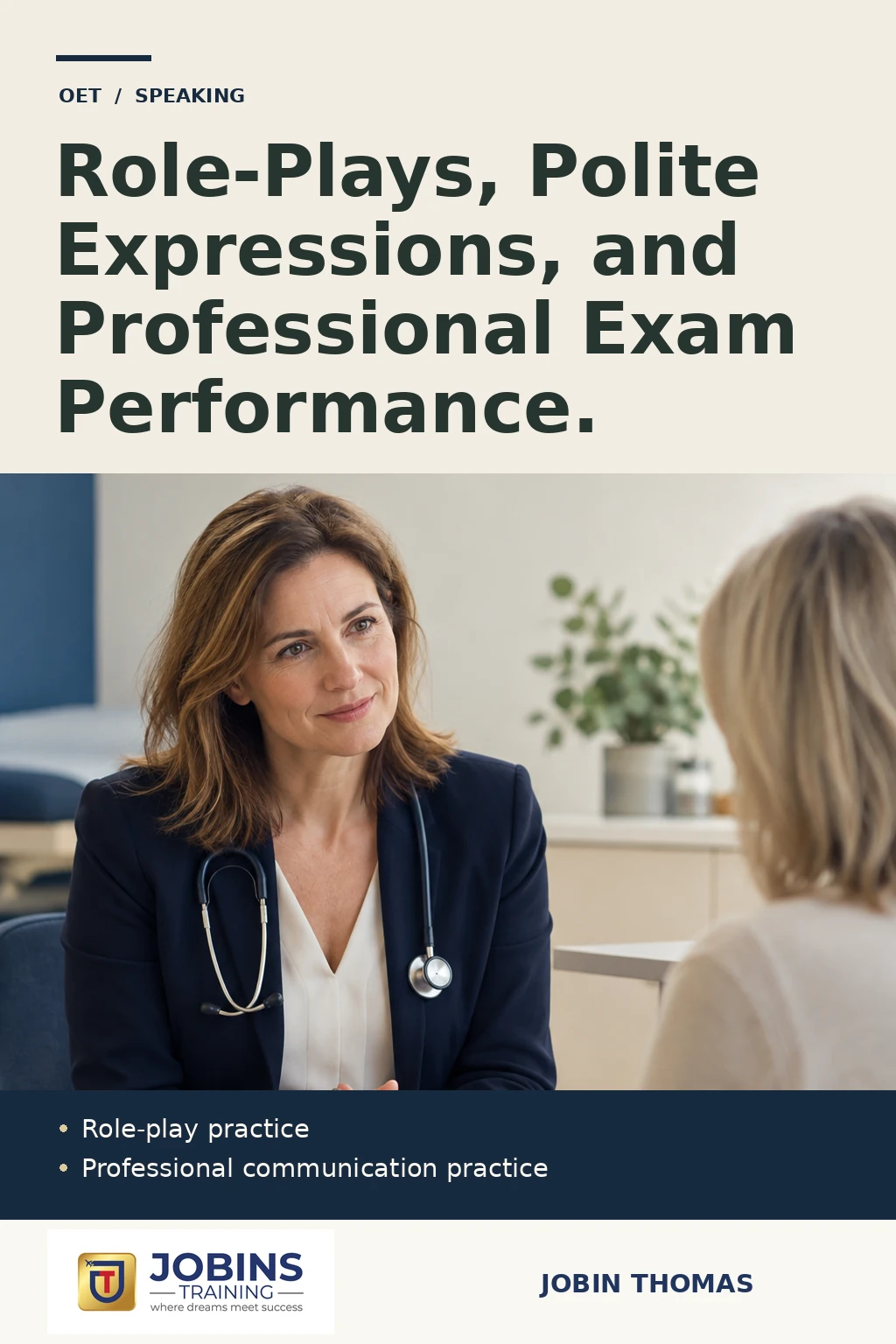 Role-Plays, Polite Expressions, and Professional Exam Performance. by Jobin Thomas — front cover