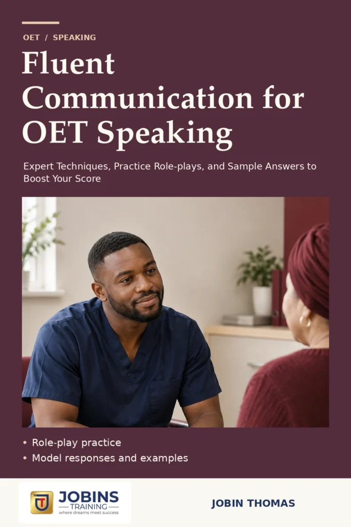 Fluent Communication for OET Speaking by Jobin Thomas — front cover