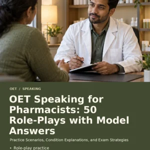 OET Speaking for Pharmacists: 50 Role-Plays with Model Answers by Jobin Thomas — front cover